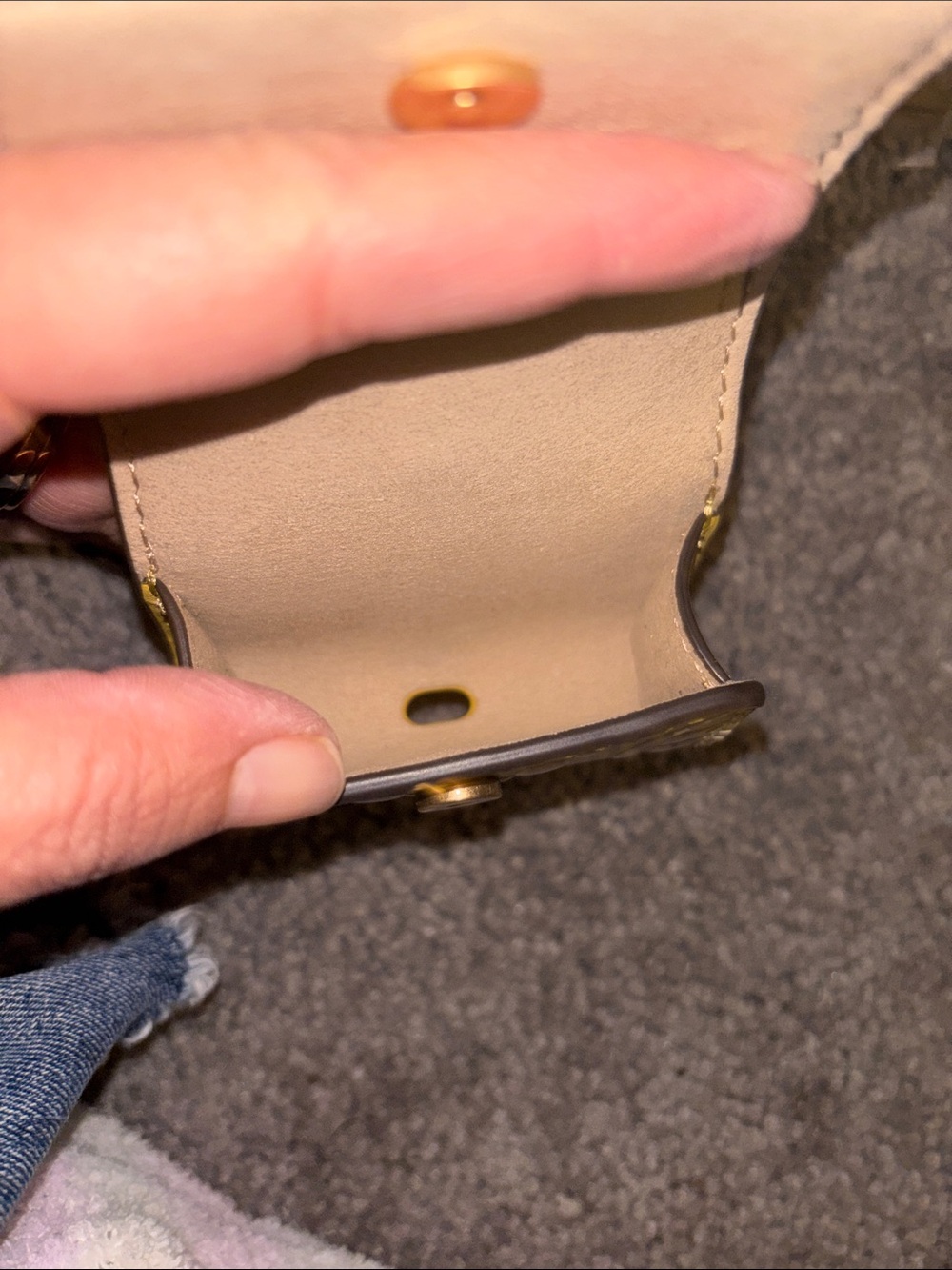 Tory Burch Yellow Leather Air Pod case. - Picture 7 of 7